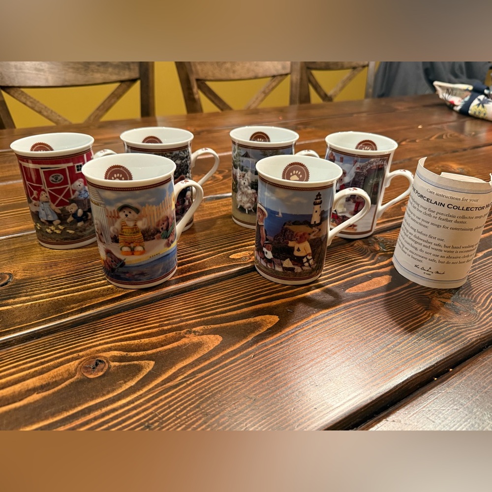Boyds Bears Colorful Scenic Mug Set of 6